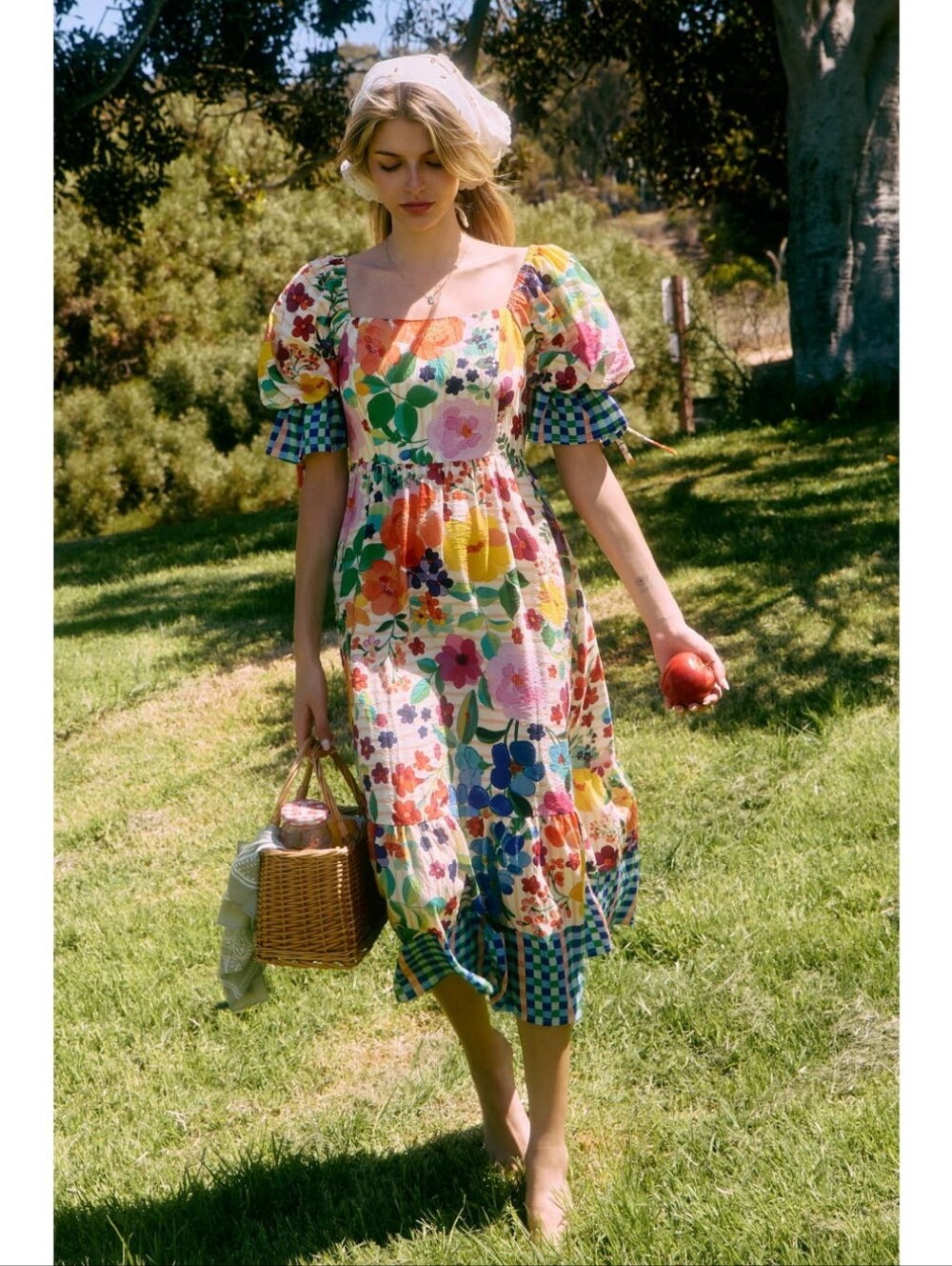 NWT Floral Border Printed Garden Carnival Bloom Midi Dress Size S